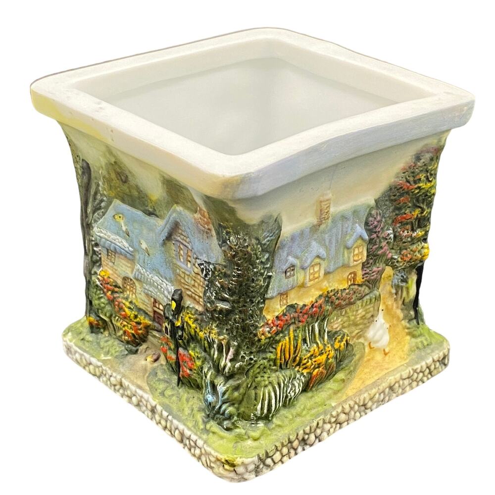 THOMAS KINKADE Painter Of Light Country Cottages Candle Holder 3" w/ Tea Candle
